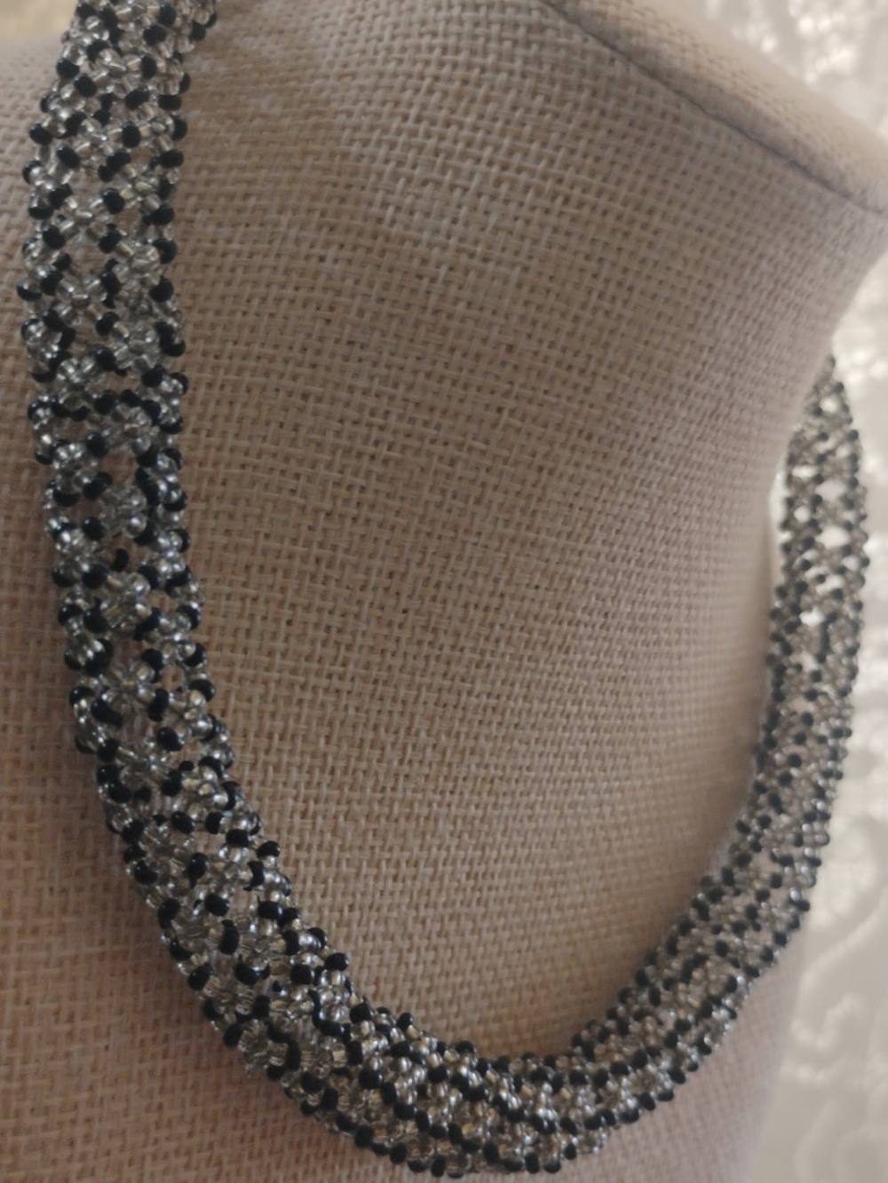 Beaded Helix Style Small Bead Crafted Chocker Neklace